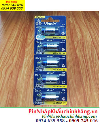 COMBO 1vỉ=5viên Pin Vinnic 10A L1022F 9v Alkaline chính hãng _Giá chỉ 95.000đ/Vỉ 5viên